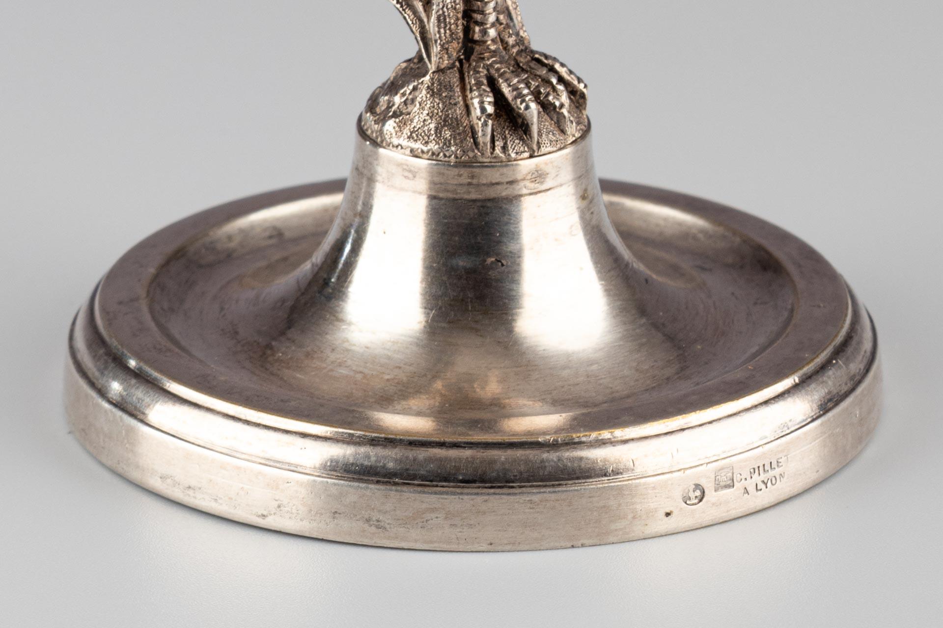 Antique French Silver Plated Bird Shaped Menu or Business Card Holder For Sale 1