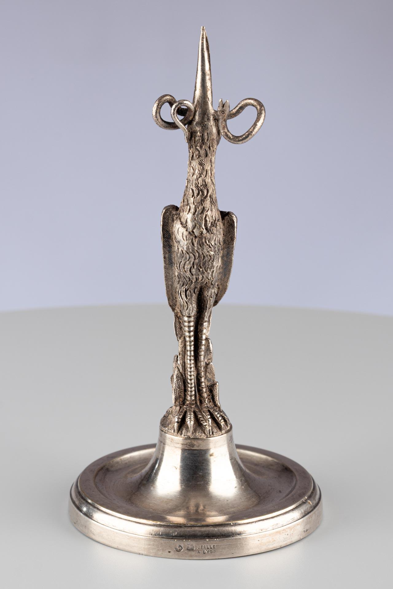 Antique French Silver Plated Bird Shaped Menu or Business Card Holder For Sale 2