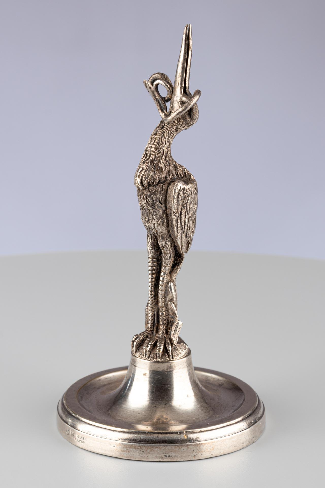 Antique French Silver Plated Bird Shaped Menu or Business Card Holder For Sale 3