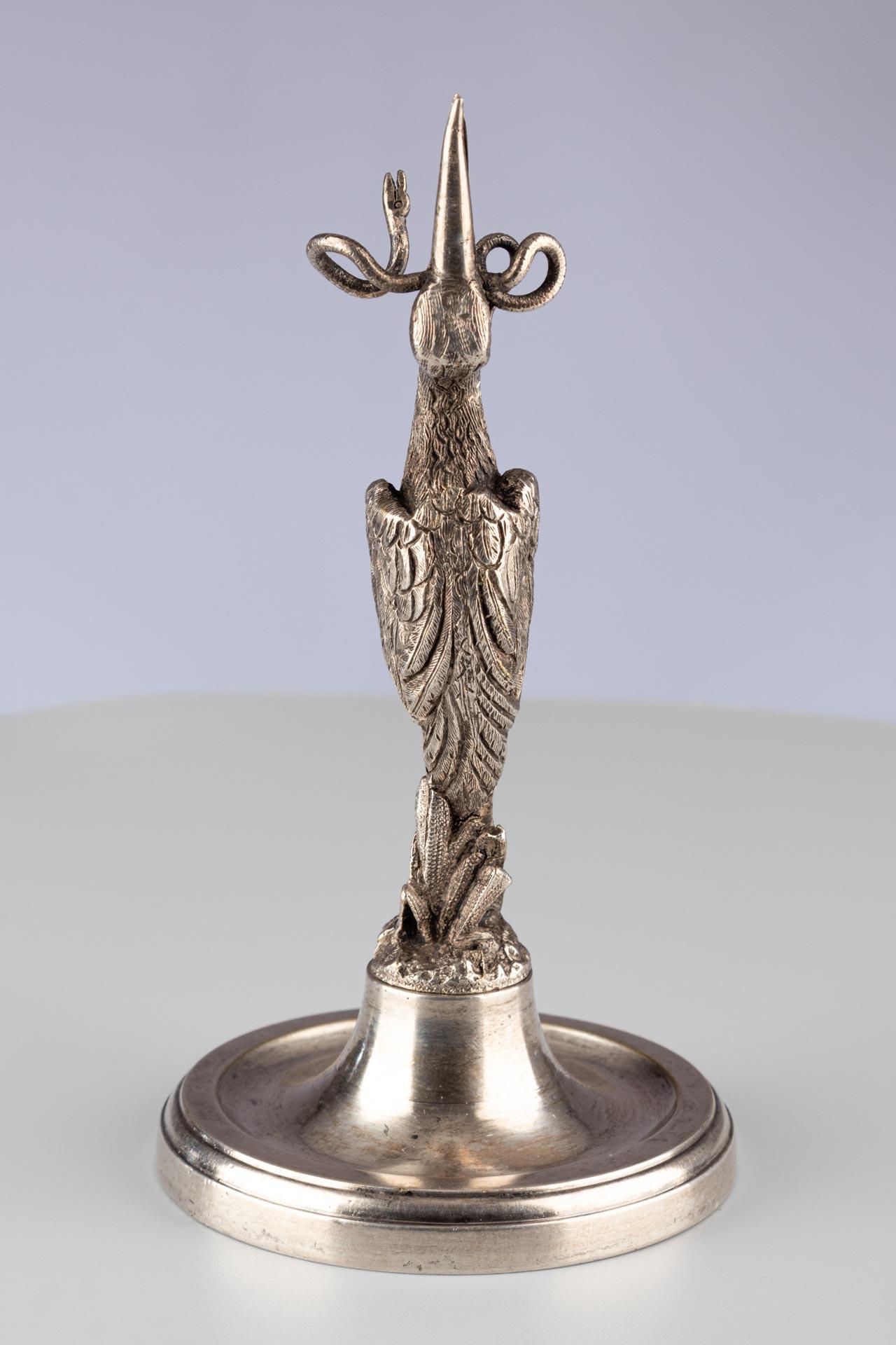 Antique French Silver Plated Bird Shaped Menu or Business Card Holder For Sale 4