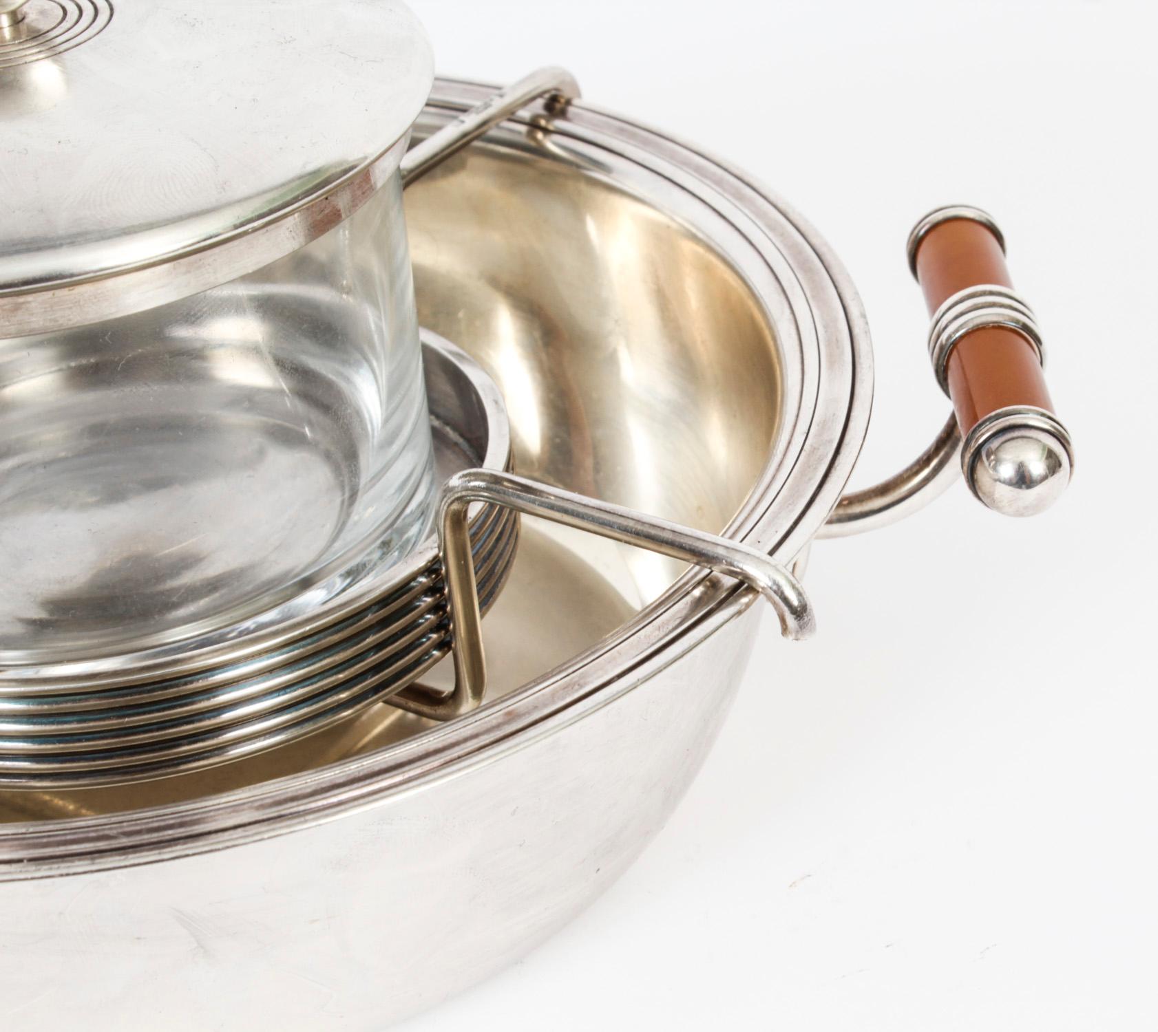 Vintage French Silver Plated Caviar Set K & T Collection by Christofle 20th C 5