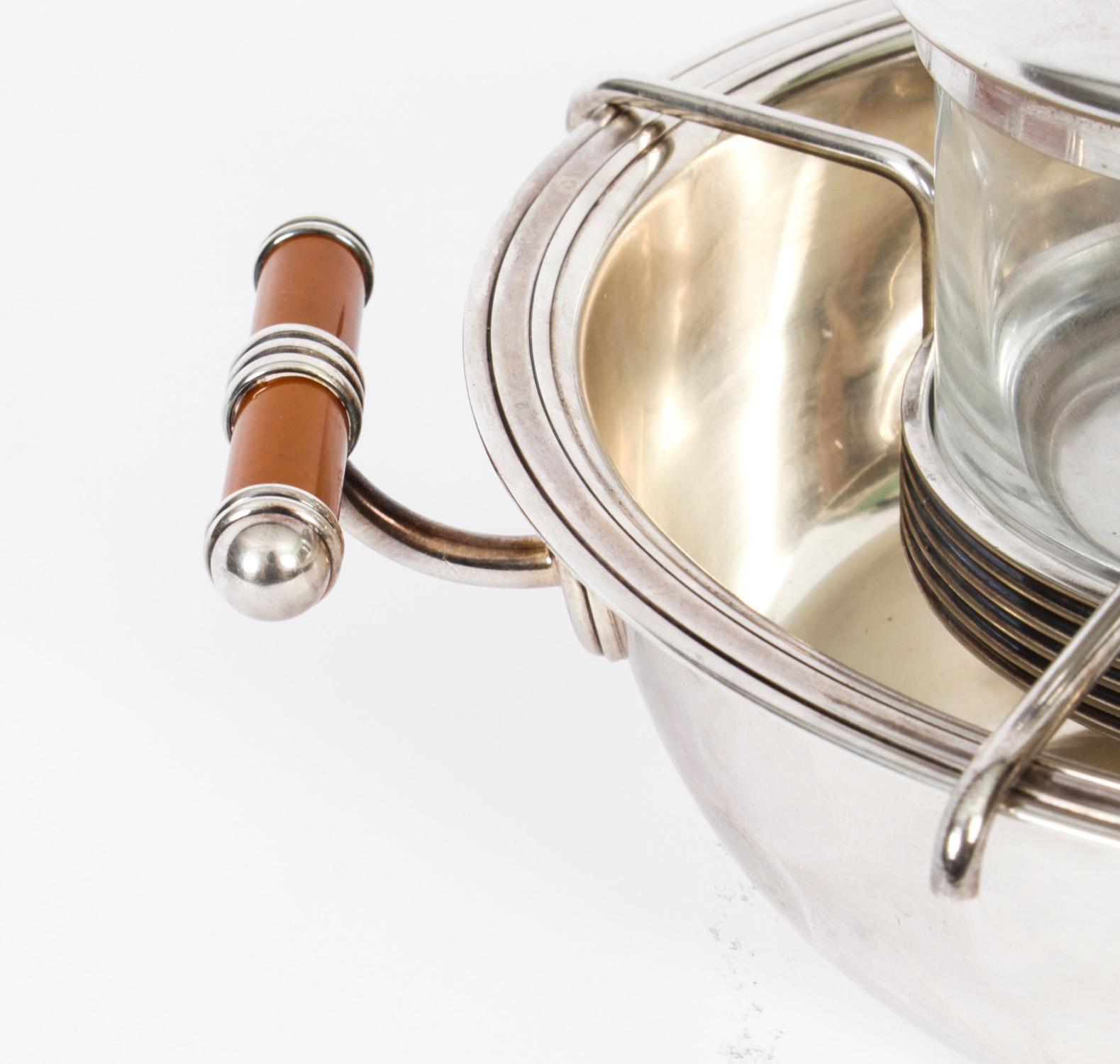 Vintage French Silver Plated Caviar Set K & T Collection by Christofle 20th C 6