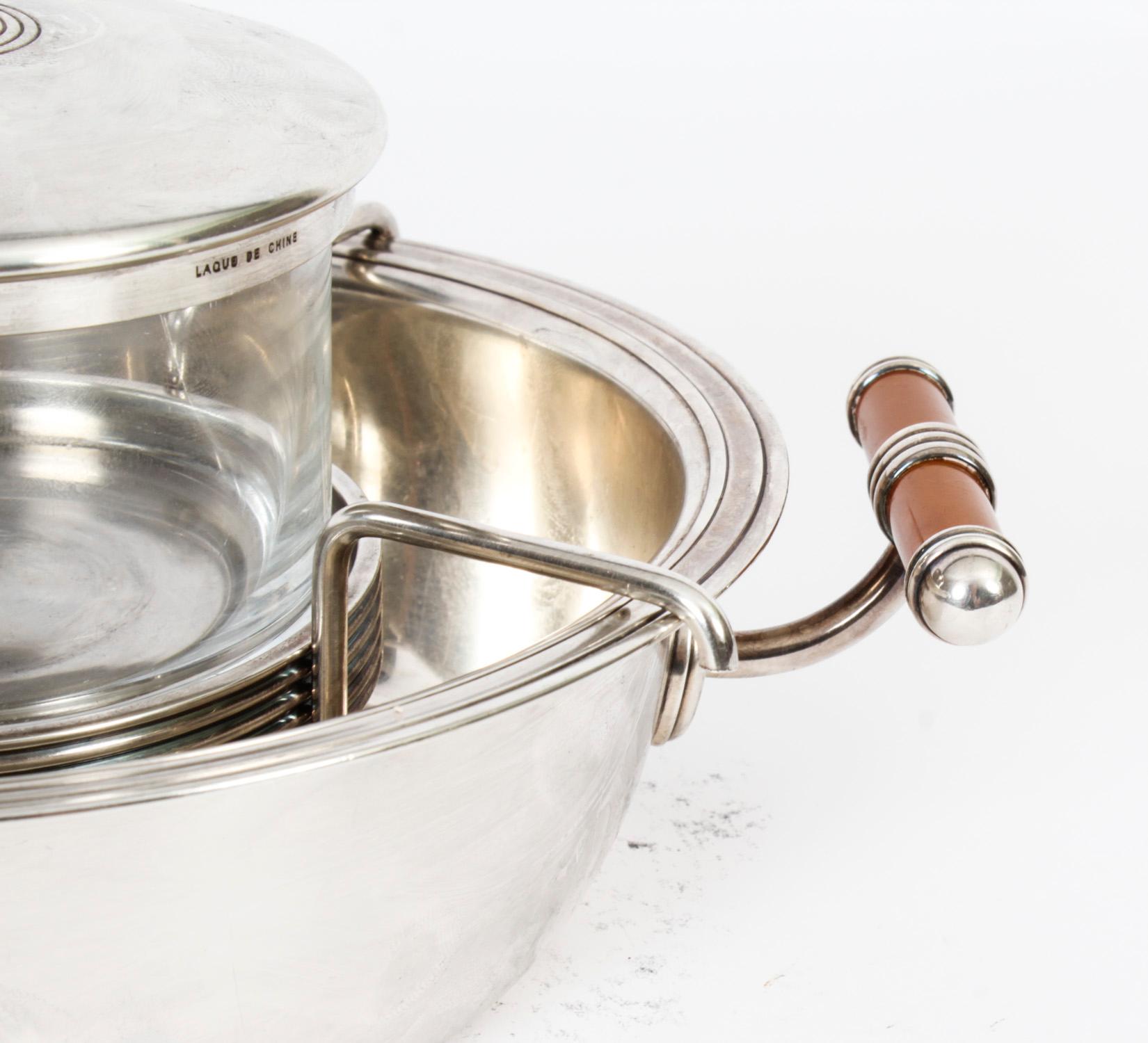 Vintage French Silver Plated Caviar Set K & T Collection by Christofle 20th C 7