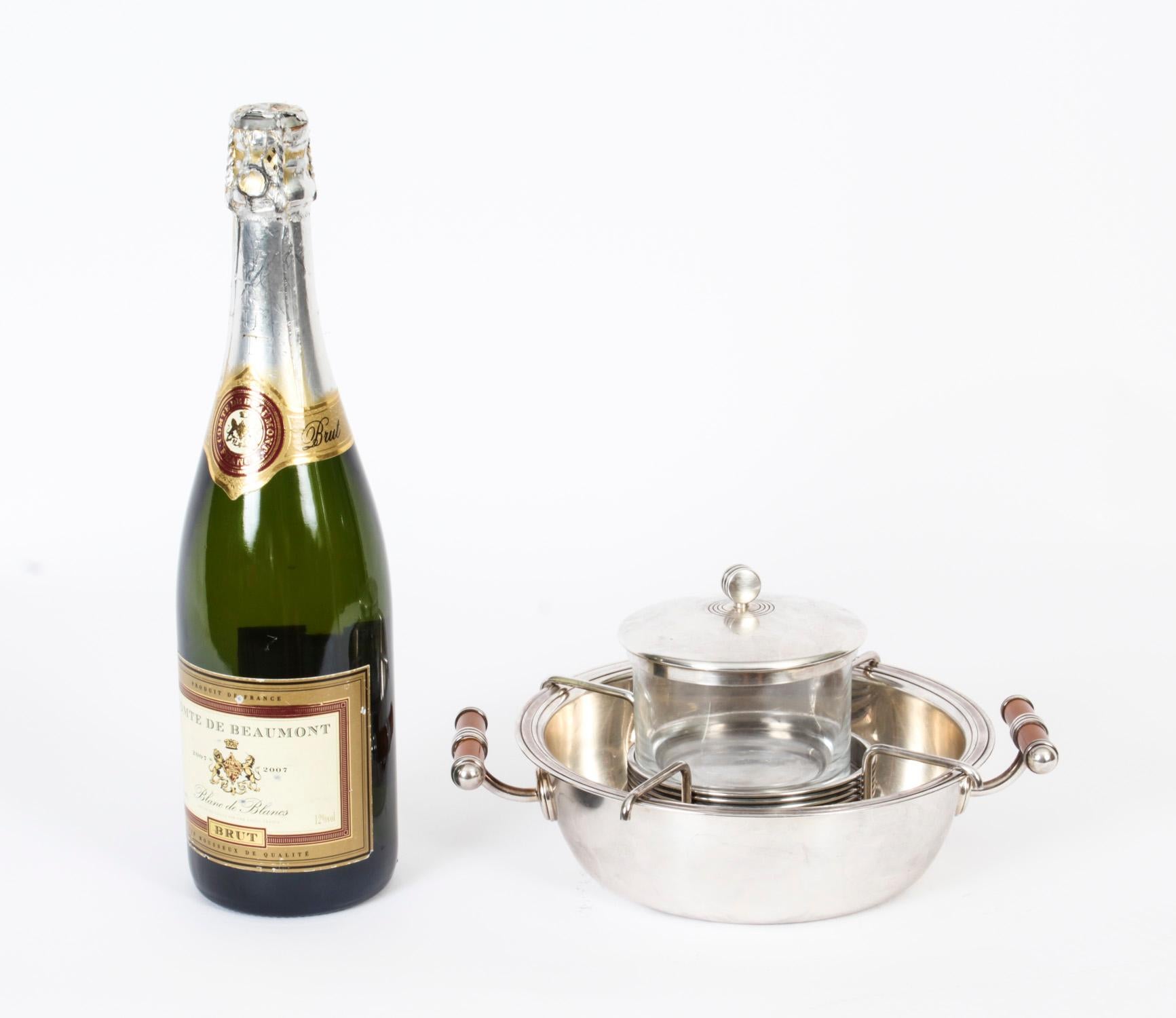 Vintage French Silver Plated Caviar Set K & T Collection by Christofle 20th C 12