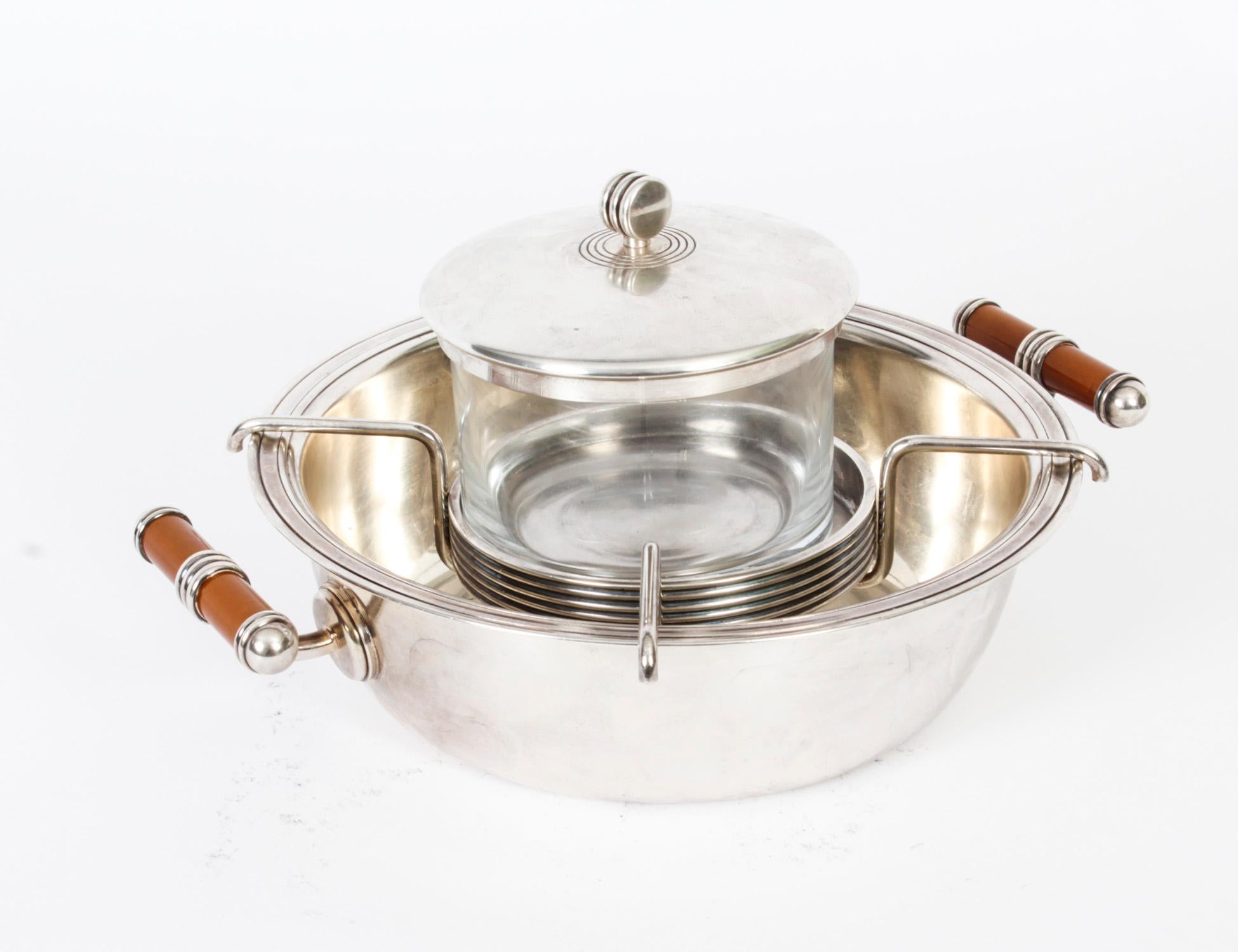 Vintage French Silver Plated Caviar Set K & T Collection by Christofle 20th C 2