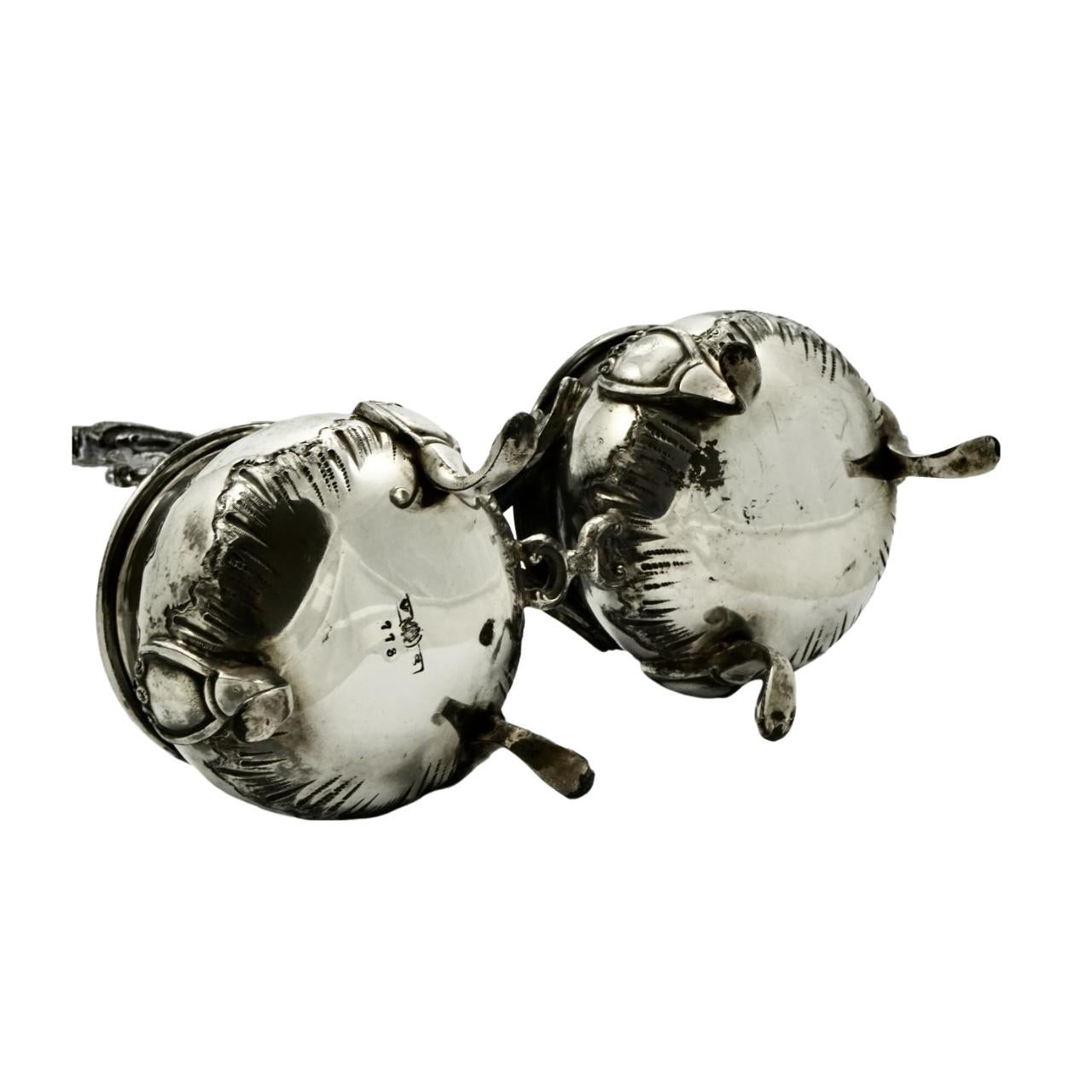 Antique French Silver Plated Condiment Set For Sale 3