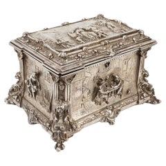Antique French Silver-Plated Jewellery Casket 19th Century