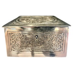 Antique French Silver-plated Jewelry or Trinket Box