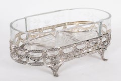 Antique French Silver Plated Louis Revival Cut Crystal Centrepiece c.1860