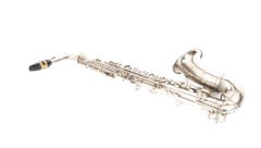 Antique French Silver Plated Saxophone with Playing Booklet Couesnon et Cie 1929