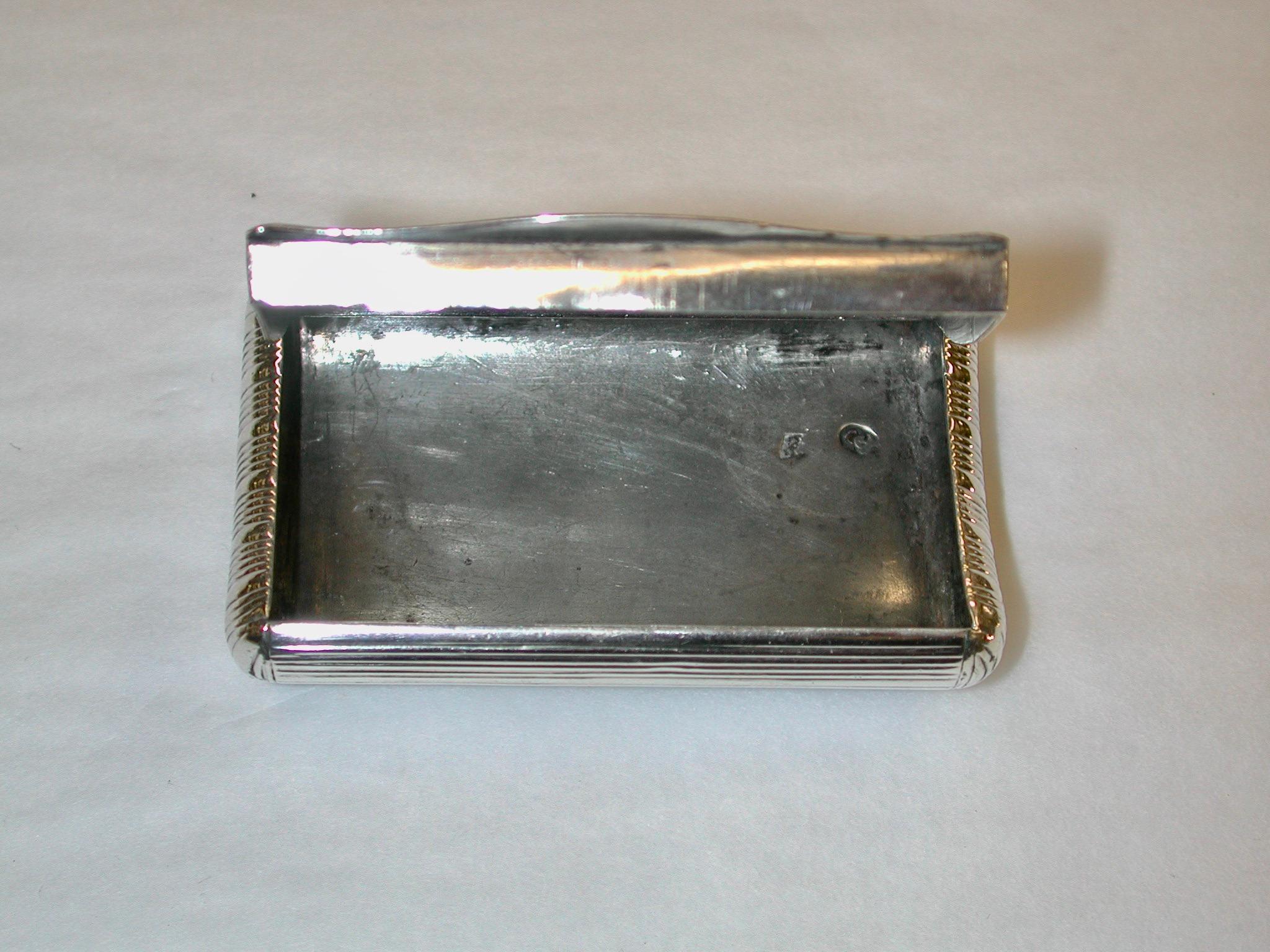 Regency Antique French Silver Snuff Box, Dated 1820, Made in Paris