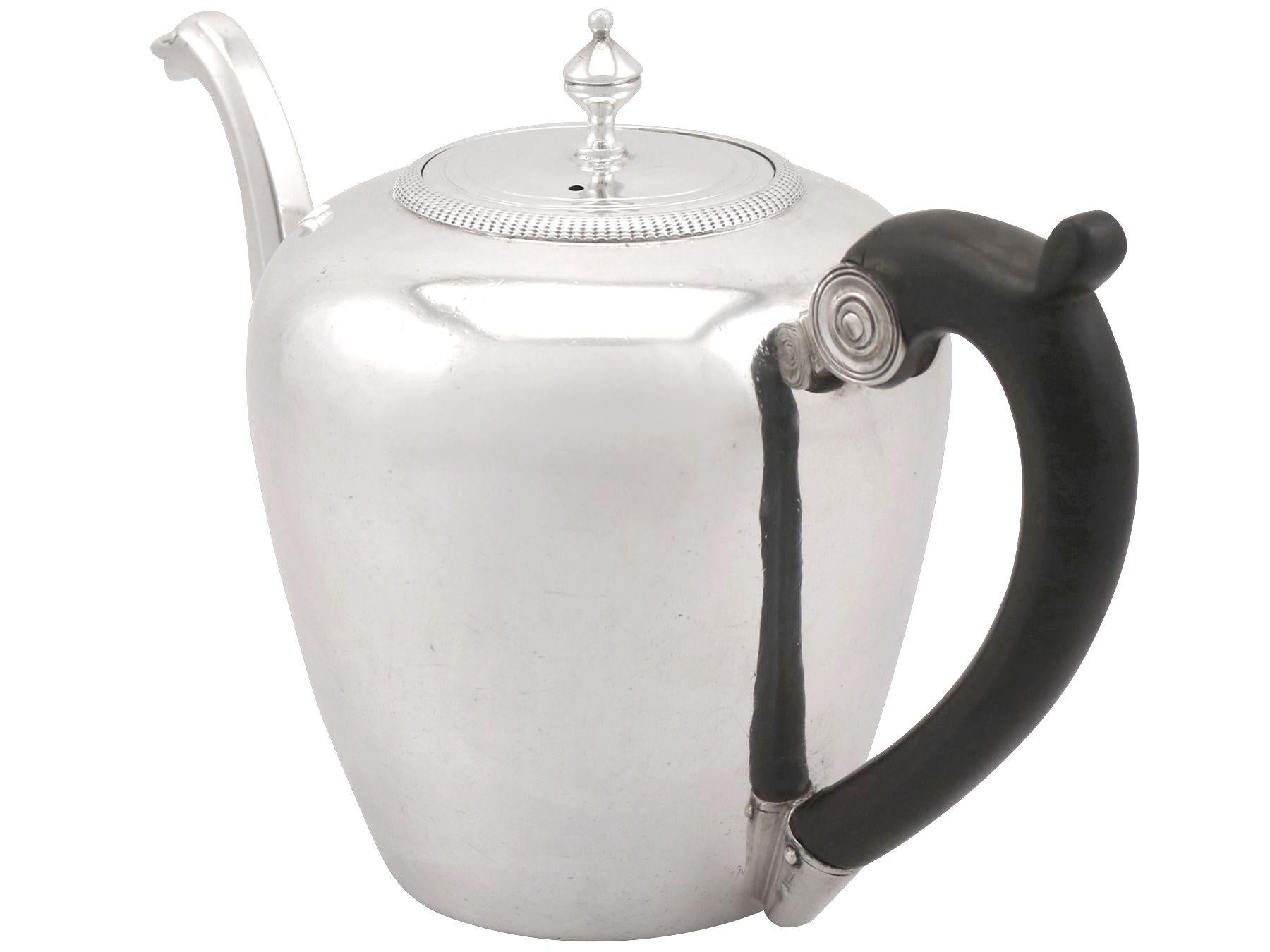 Late 18th Century Antique French Silver Teapot, Circa 1789