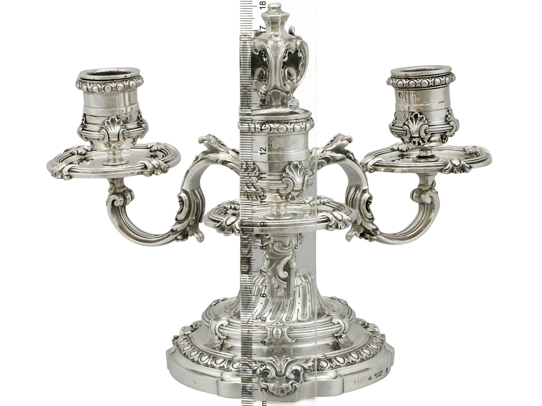 Antique French Silver Three-Arm Candelabra, circa 1890 6
