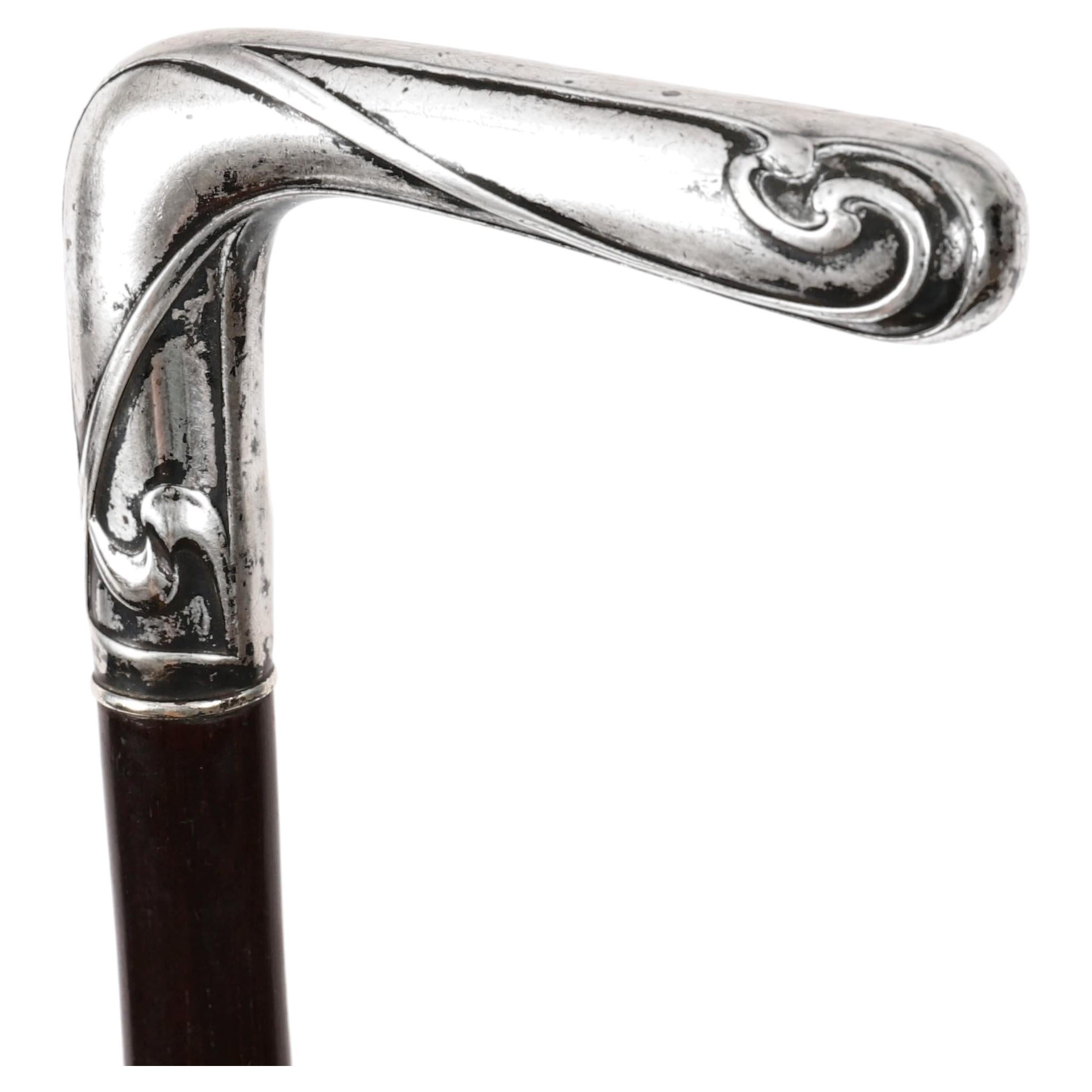 Antique French Silver Walking Cane Stick19th Century 90cm 36inch