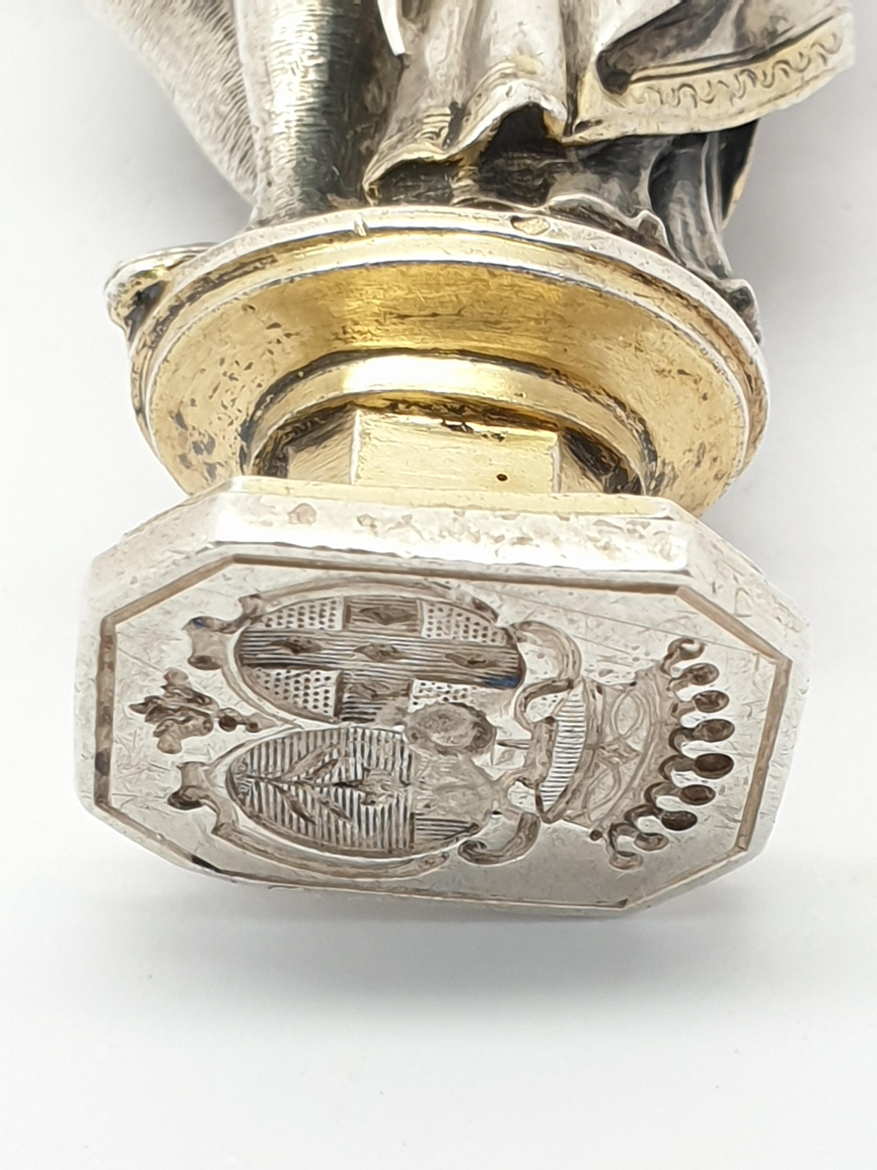 Renaissance Revival Antique French Silver Wax Seal Made by Froment Meurice