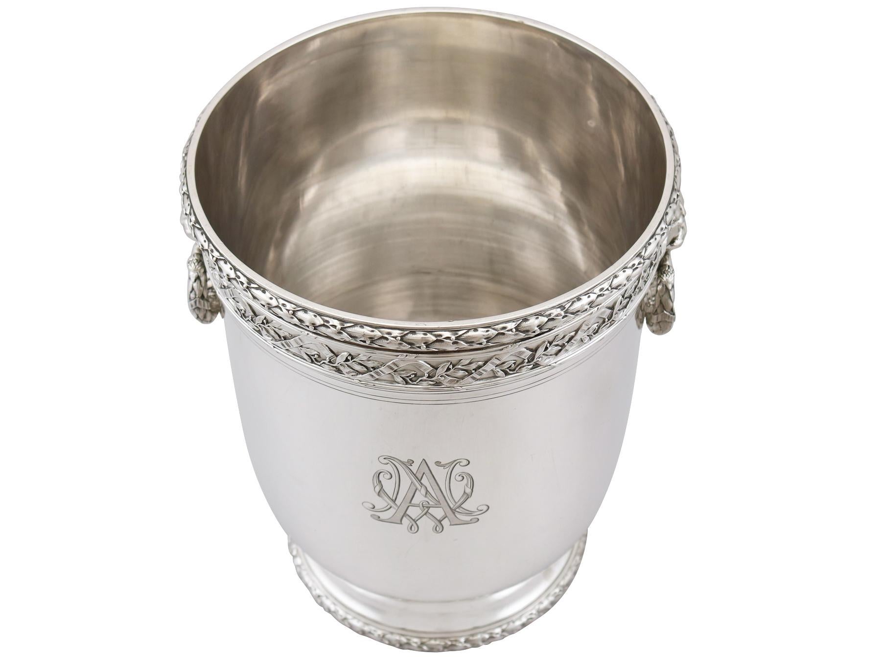 Early 20th Century Antique French Silver Wine Cooler, circa 1910