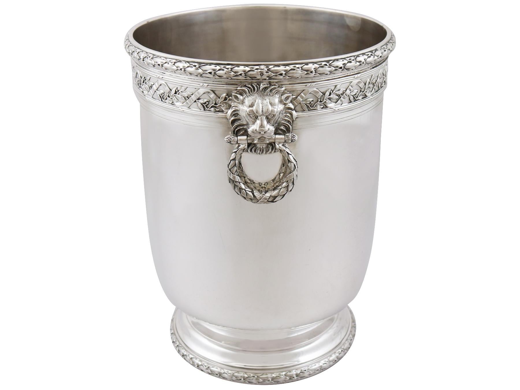 Antique French Silver Wine Cooler, circa 1910 1