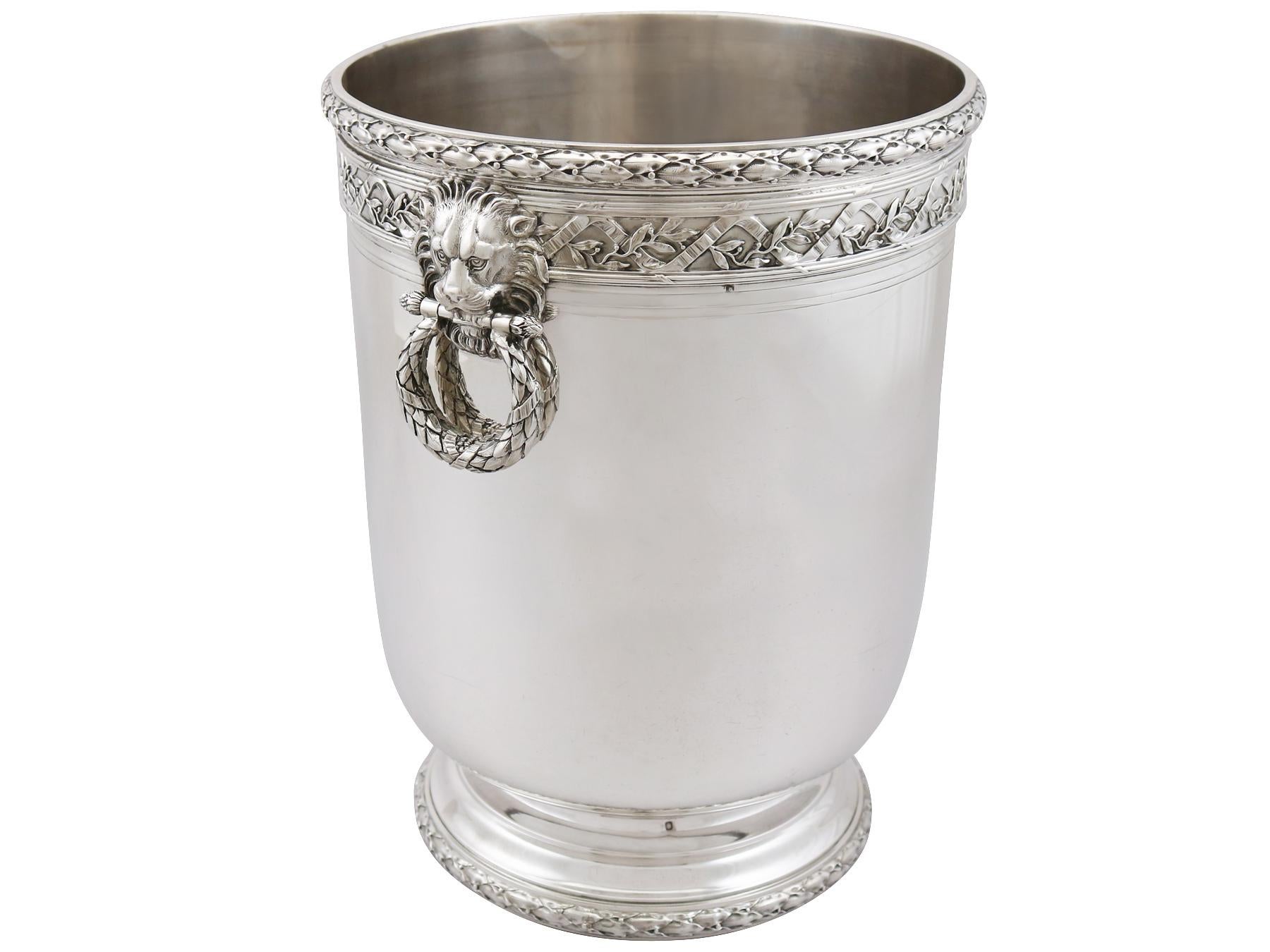 Antique French Silver Wine Cooler, circa 1910 2