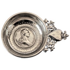 Antique French Silver Wine Taster Honoring Louis XVI and Marie Antoinette