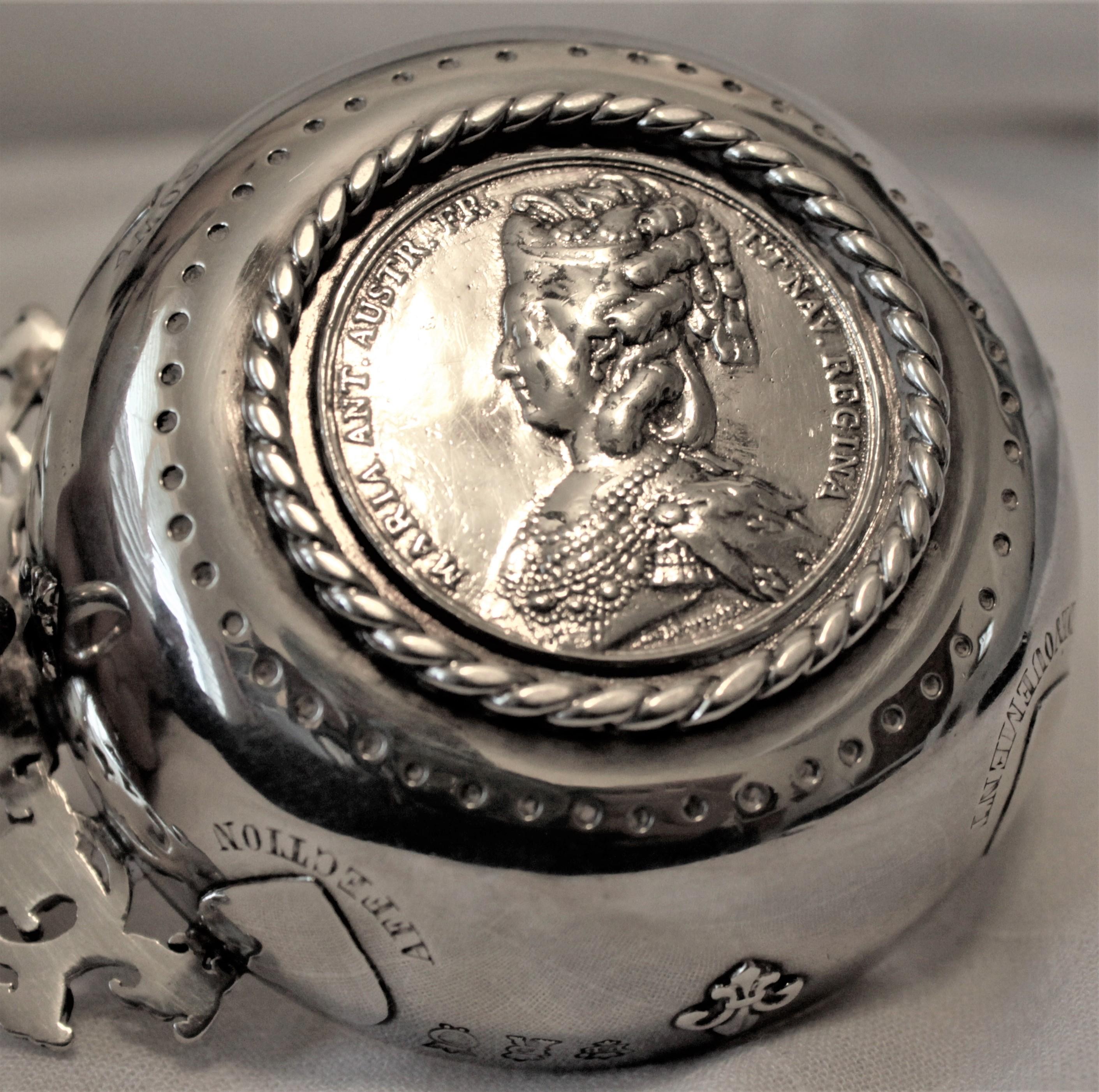 Antique French Silver Wine Taster Honoring Louis XVI and Marie Antoinette For Sale 5