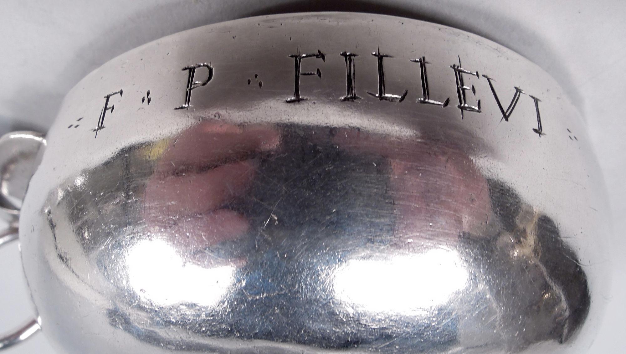 Antiguo Catador de Vino Francés de Plata con Asa de Concha de Vieira, Siglo XVIII siglo XVIII y antes en venta