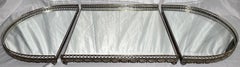Antique French Silvered Bronze 3-Piece Mirrored Plateau, Circa 1880-1890.
