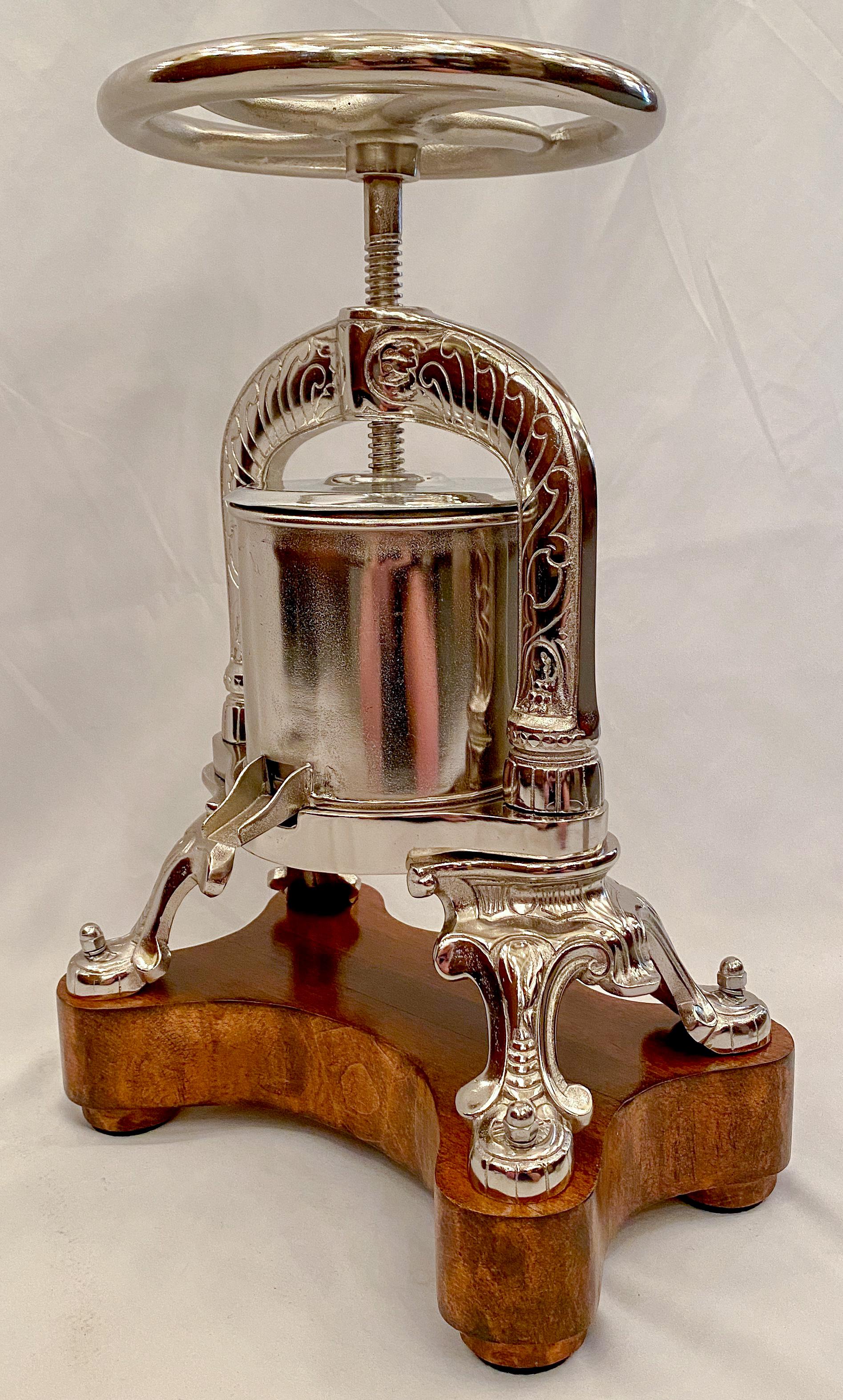 Edwardian Antique French Silvered Bronze and Iron Duck Press, circa 1900-1910