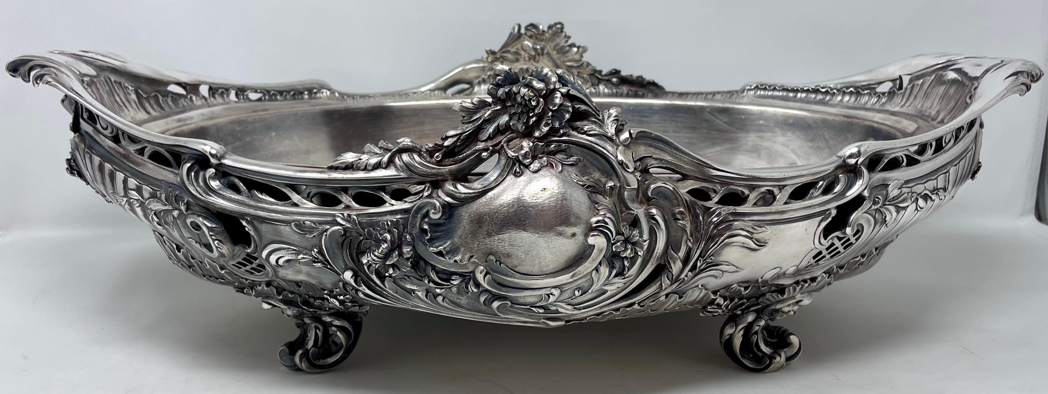 Antique French silvered bronze centerpiece, circa 1870.