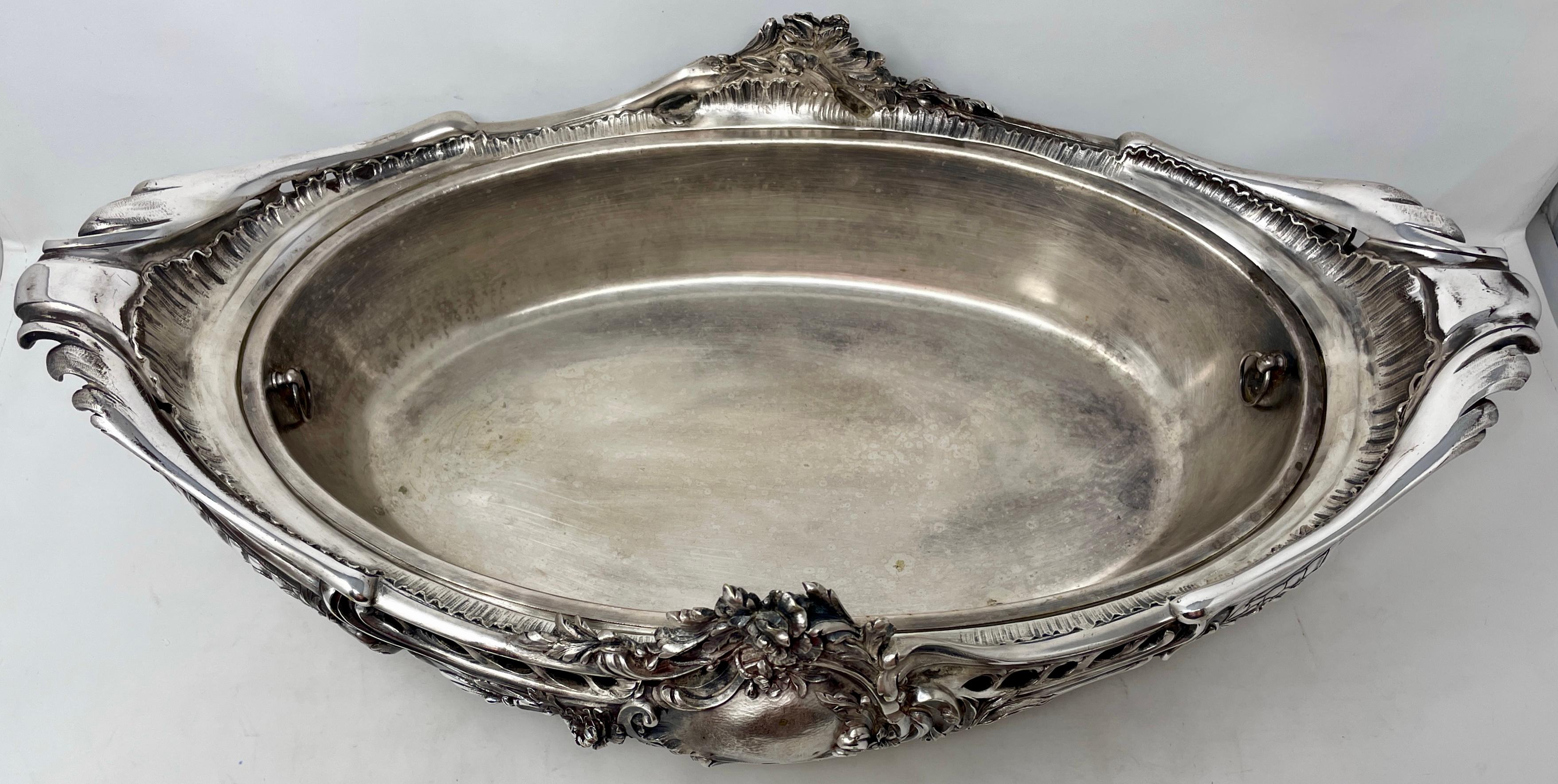 Antique French Silvered Bronze Centerpiece, Circa 1870 In Good Condition For Sale In New Orleans, LA