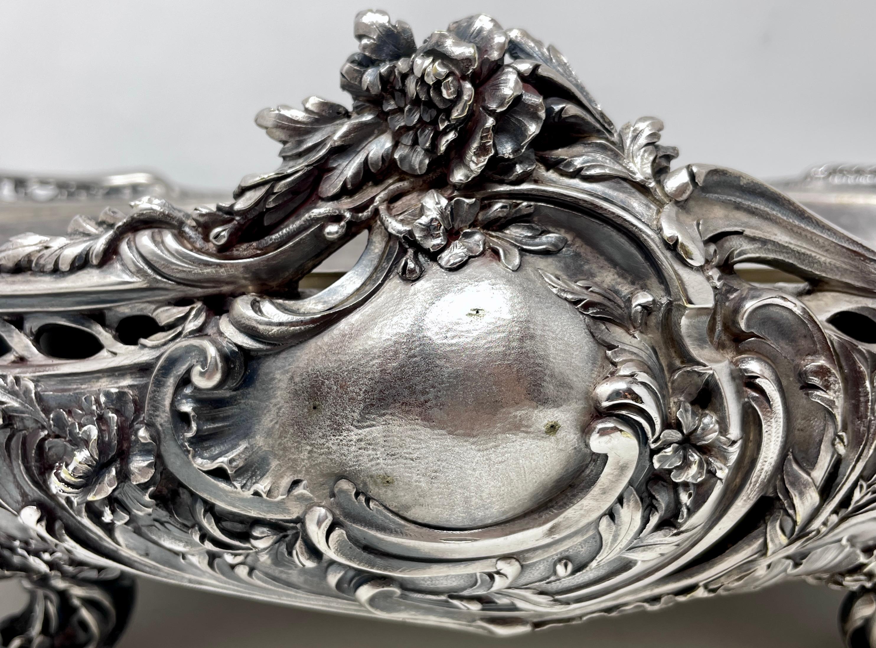 Antique French Silvered Bronze Centerpiece, Circa 1870 For Sale 1