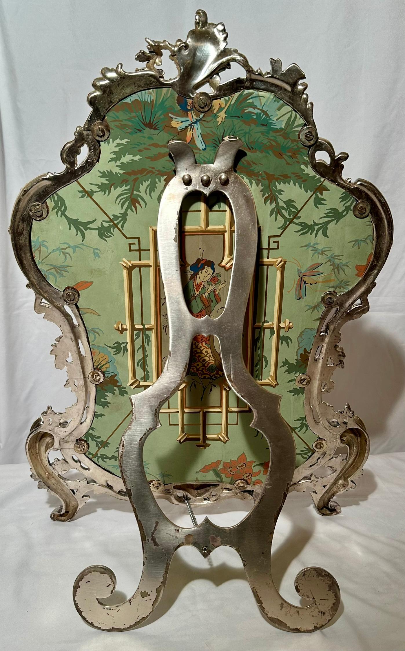 Antique French Silvered Bronze Dresser Mirror with Beveling, Circa 1870-1880. For Sale 2