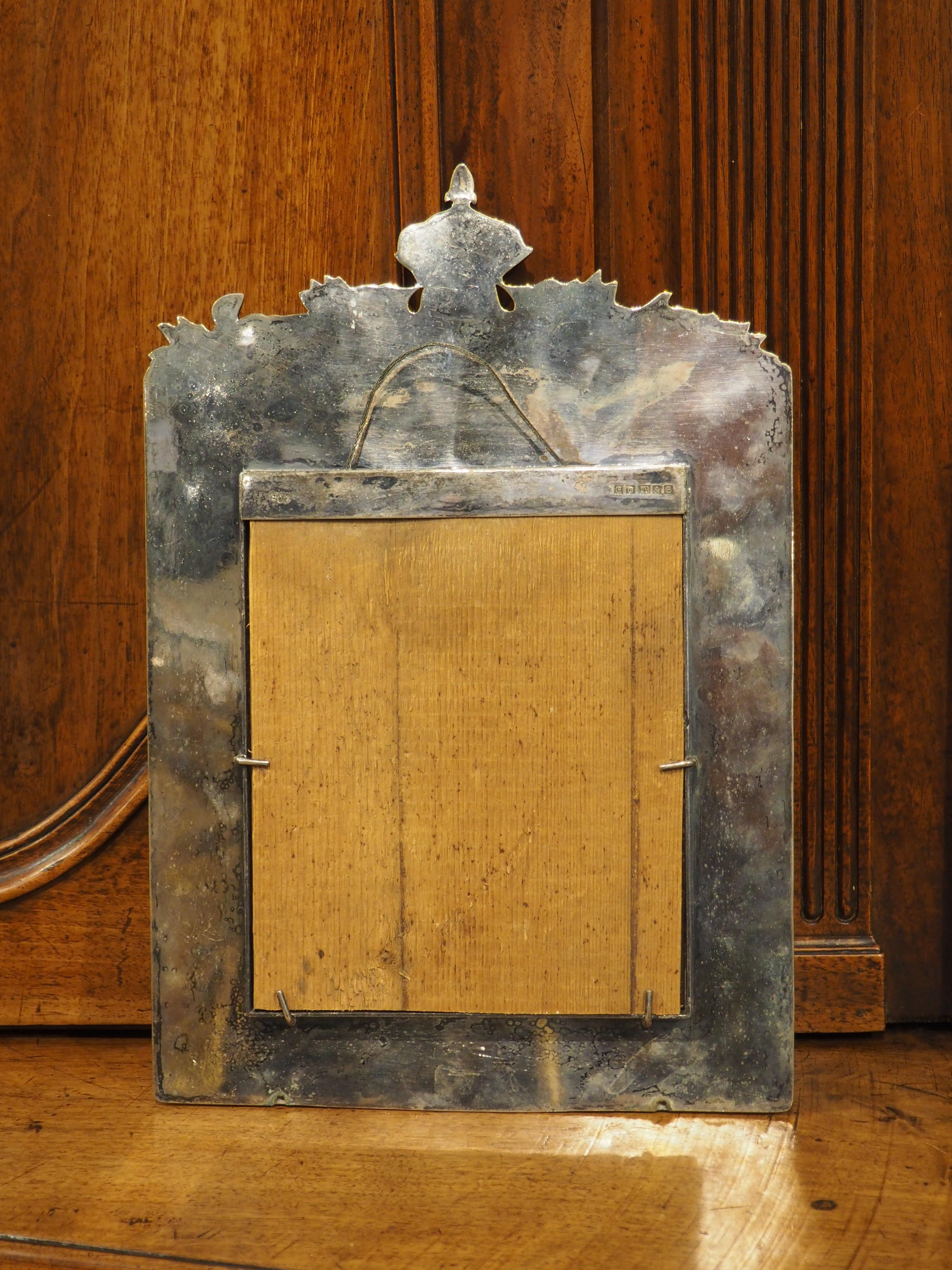 Antique Mirror francese in bronzo argentato con stemma reale, C.C. 1900 in vendita 6