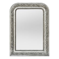 Antiguo Espejo Francés Plateado Estilo Louis Philippe, circa 1900