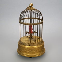 Antique French Singing Bird Cage Automaton, Circa 1890