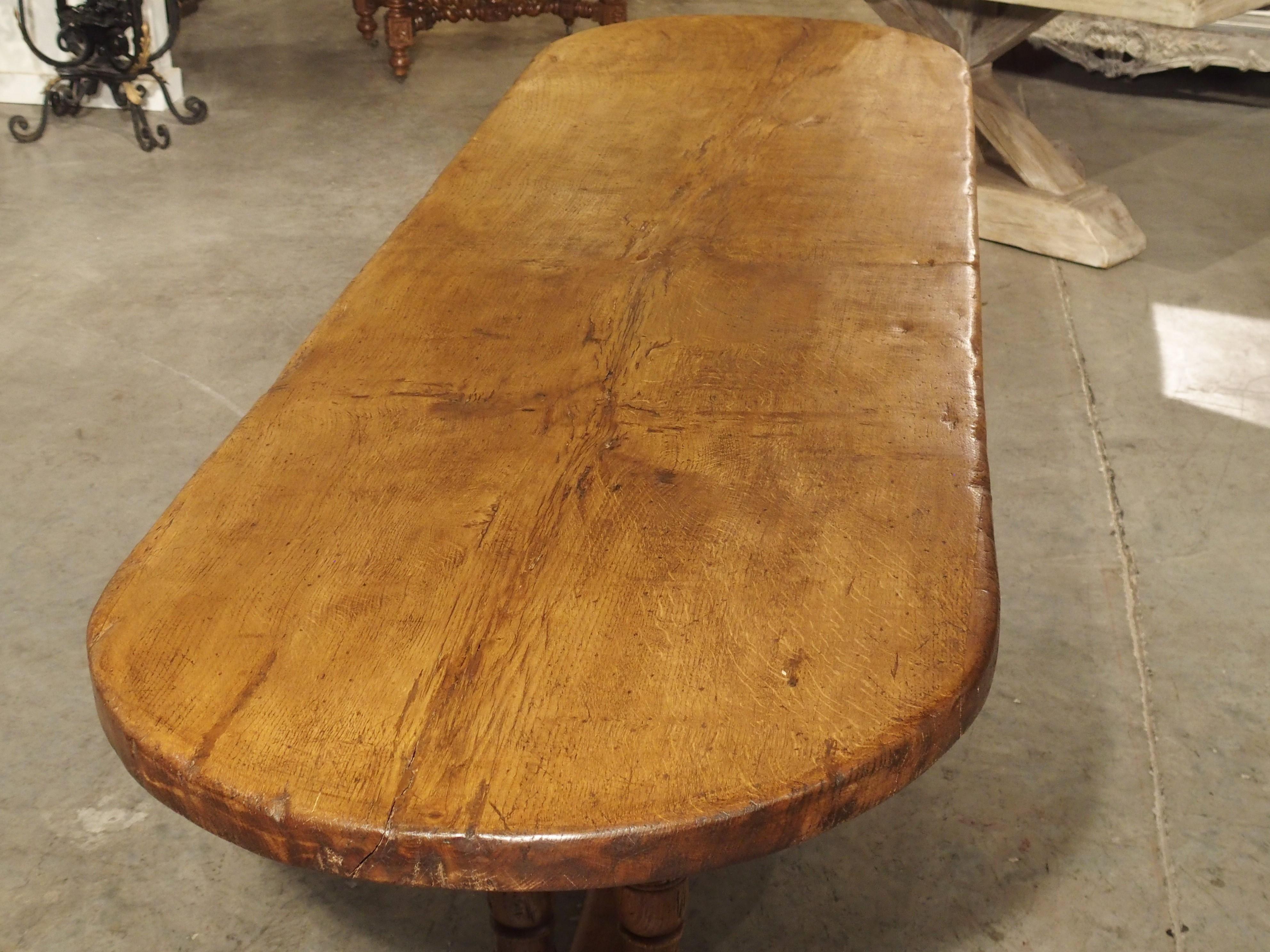 Antique French Single Plank Oak Farm Table, 19th Century 6