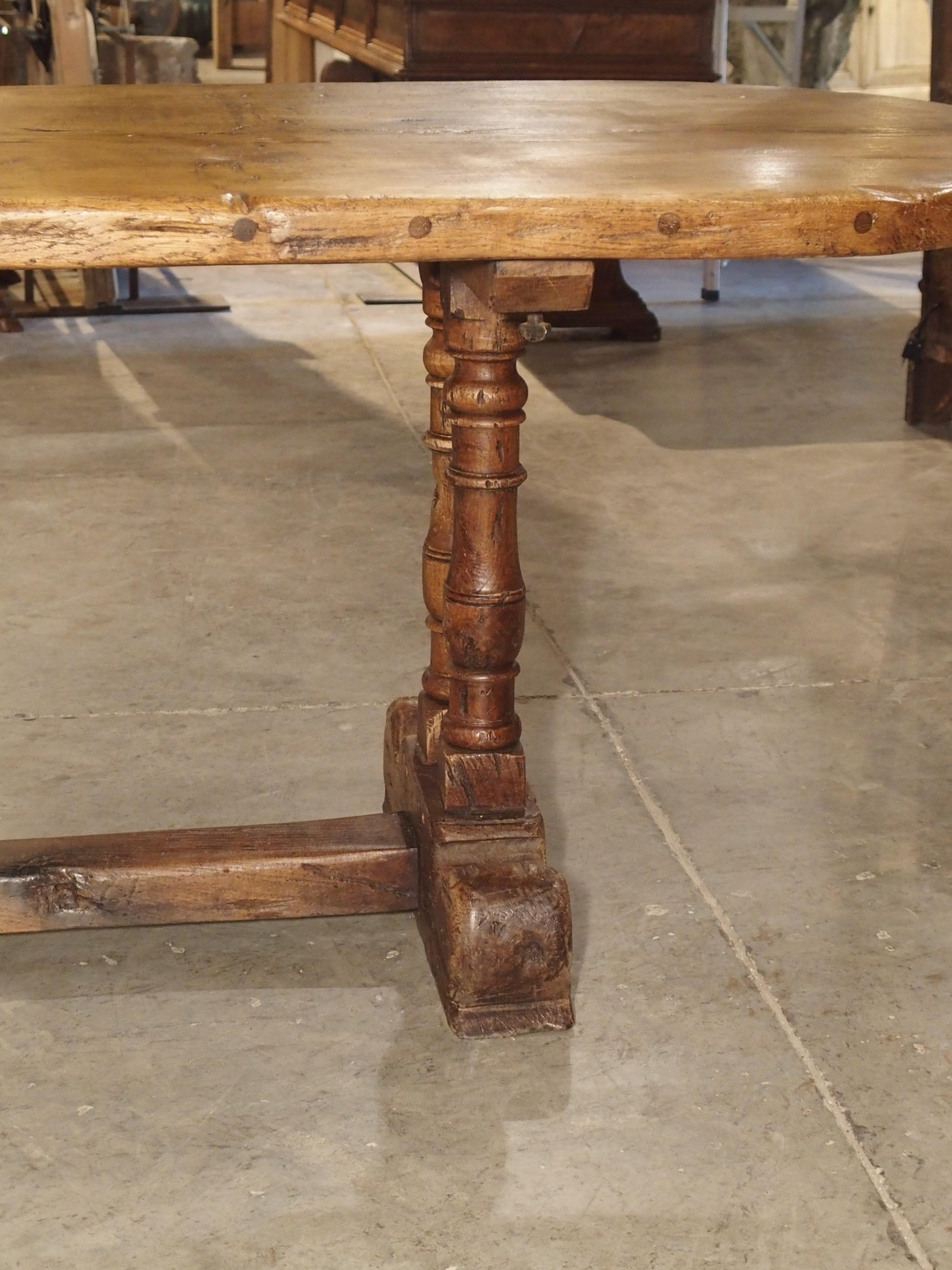 Antique French Single Plank Oak Farm Table, 19th Century 9