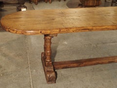Antique French Single Plank Oak Farm Table, 19th Century