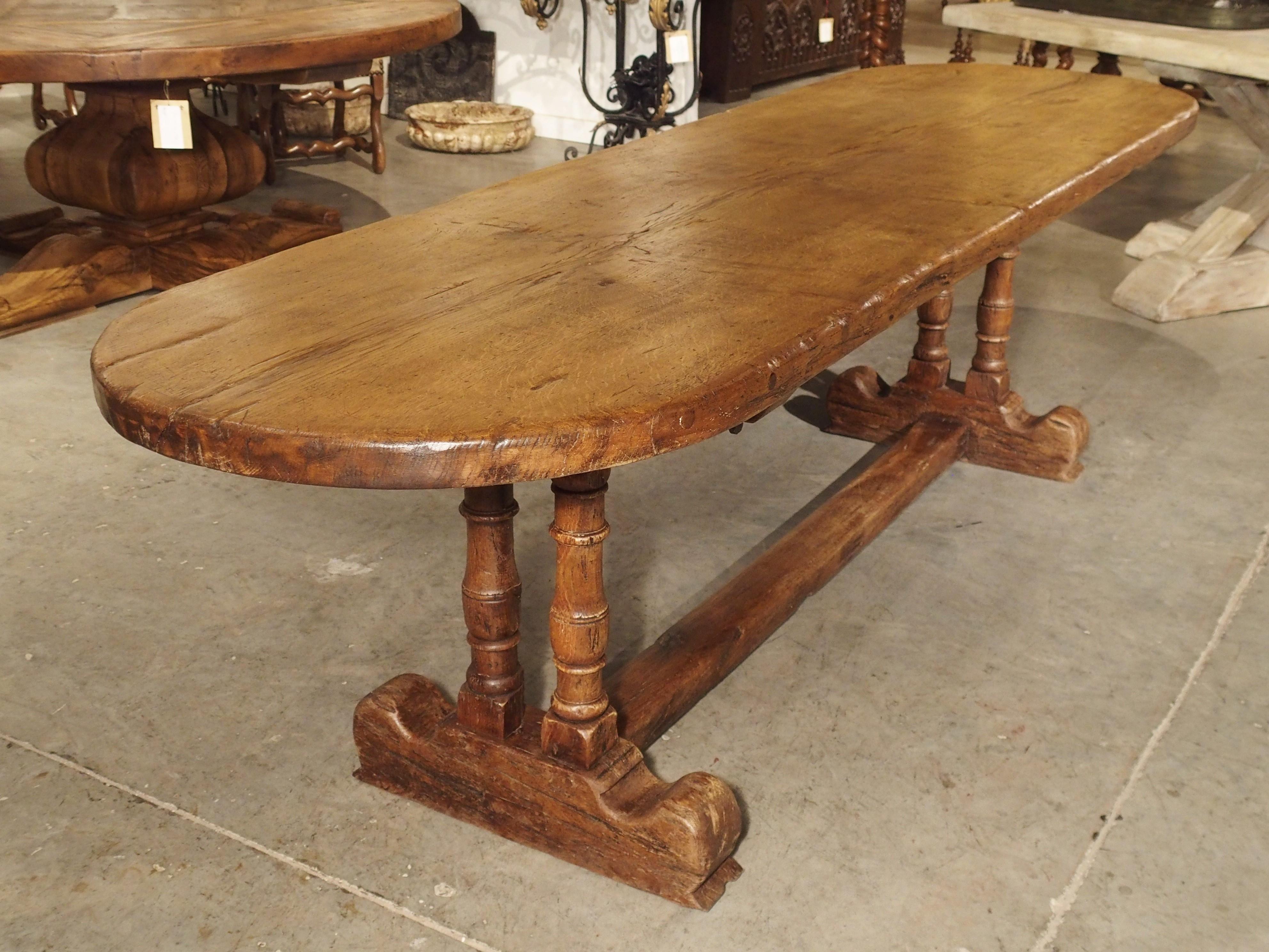 Antique French Single Plank Oak Farm Table, 19th Century 16