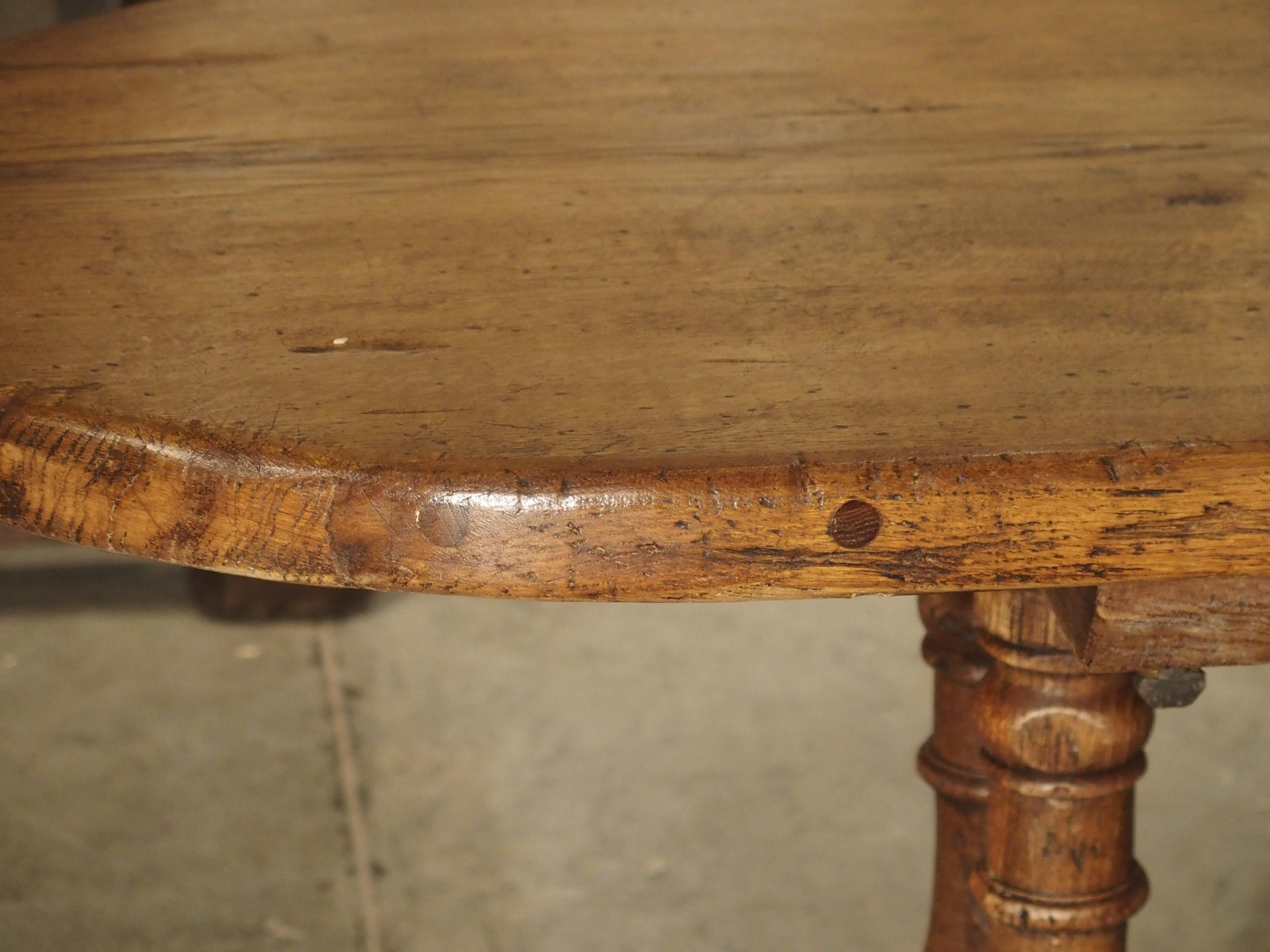 Antique French Single Plank Oak Farm Table, 19th Century 1