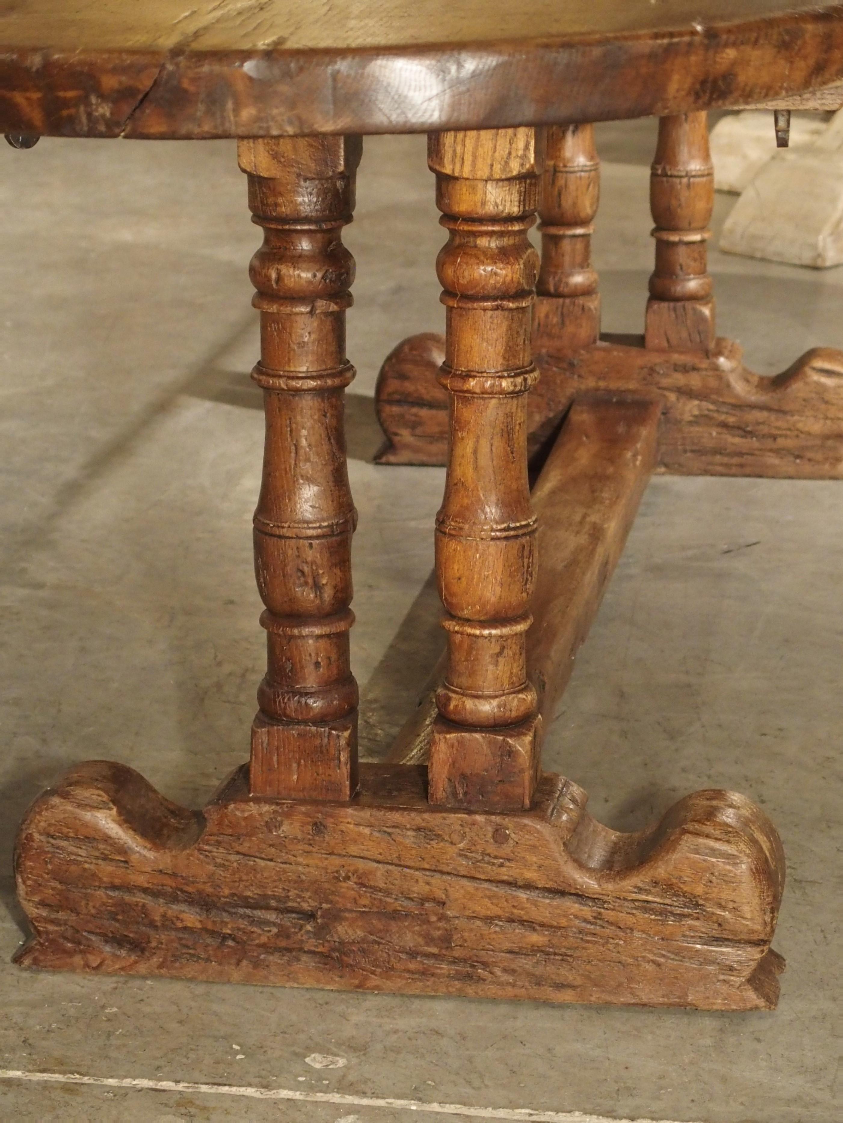 Antique French Single Plank Oak Farm Table, 19th Century 4
