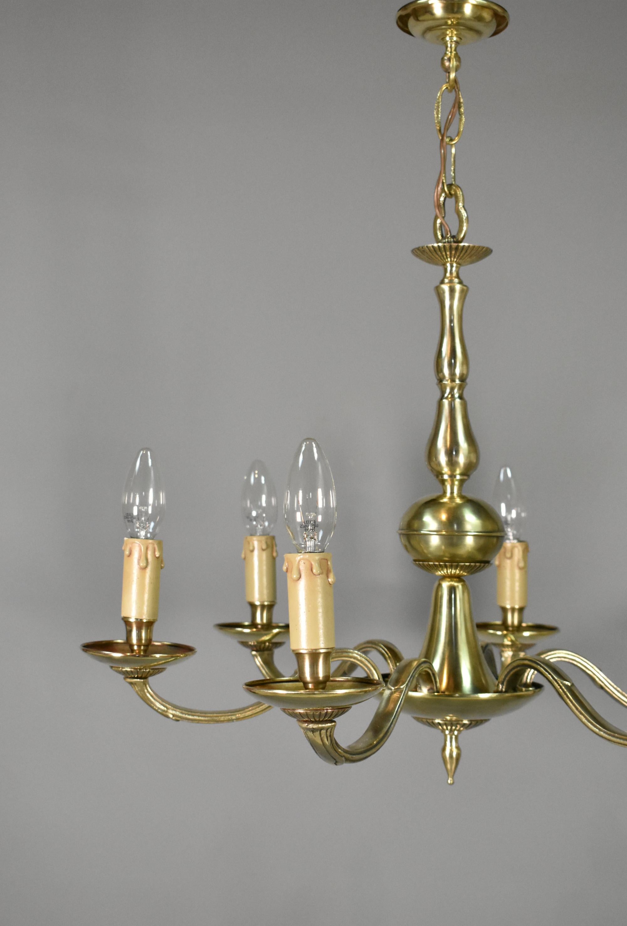 Antique French Six Light Bronze Chandelier Louis XVI Style For Sale 5
