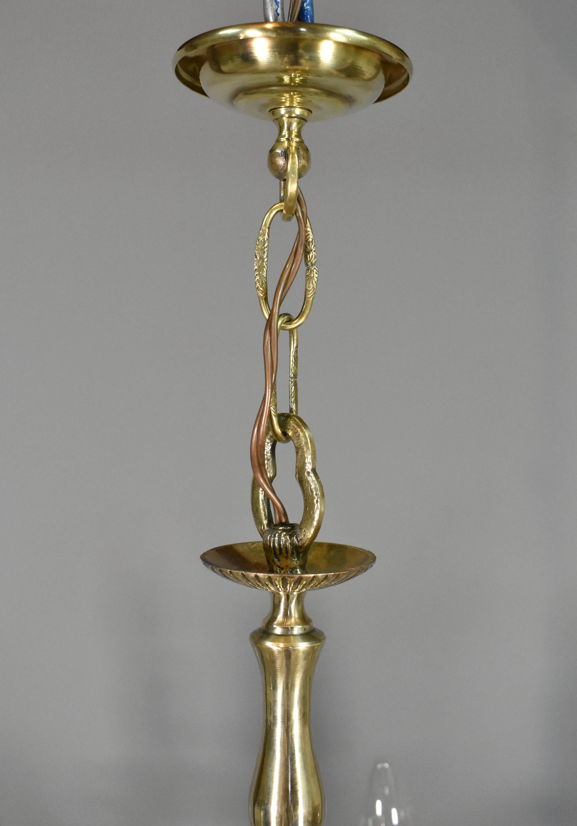 Antike Französisch Sechs Licht Bronze Kronleuchter Louis XVI Stil im Angebot 8