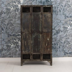 Antique French Slate Mine Metal Lockers, circa 1900