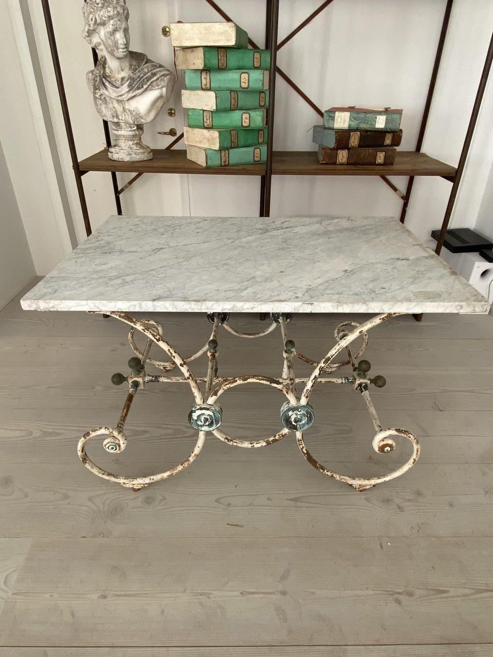 Antique French Slaughter Table-Marble & Iron For Sale 4