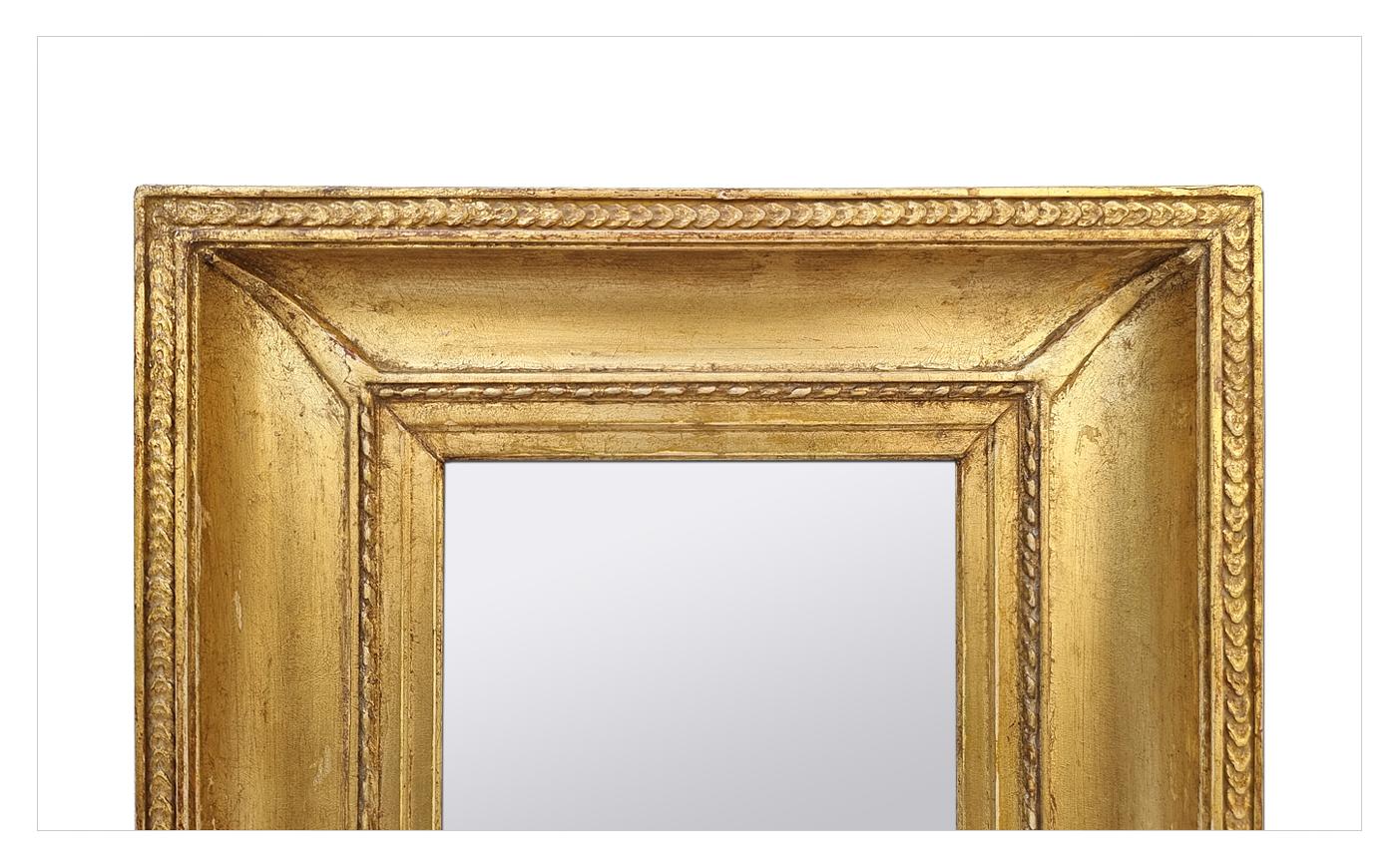 Louis Philippe Antique French Small Giltwood Mirror, circa 1850 For Sale