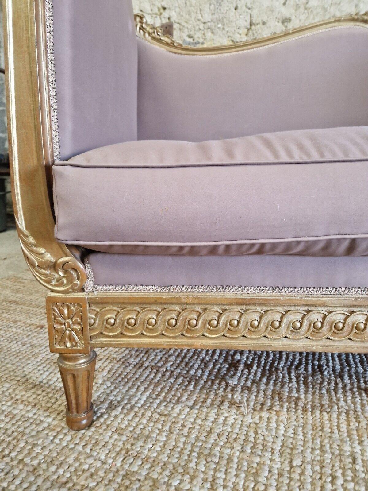 Antique French Sofa 19th Century Louis XV Giltwood 5
