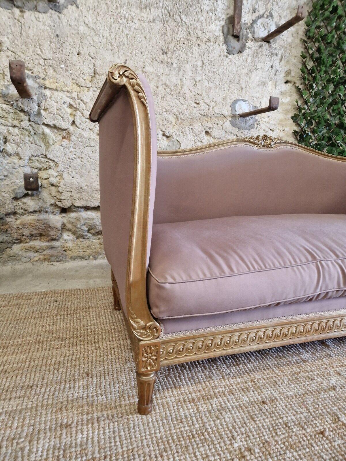 Antique French Sofa 19th Century Louis XV Giltwood 2