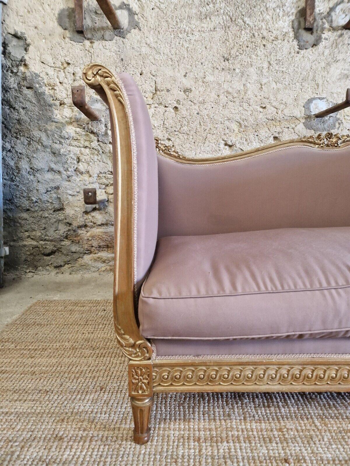Antique French Sofa 19th Century Louis XV Giltwood 4