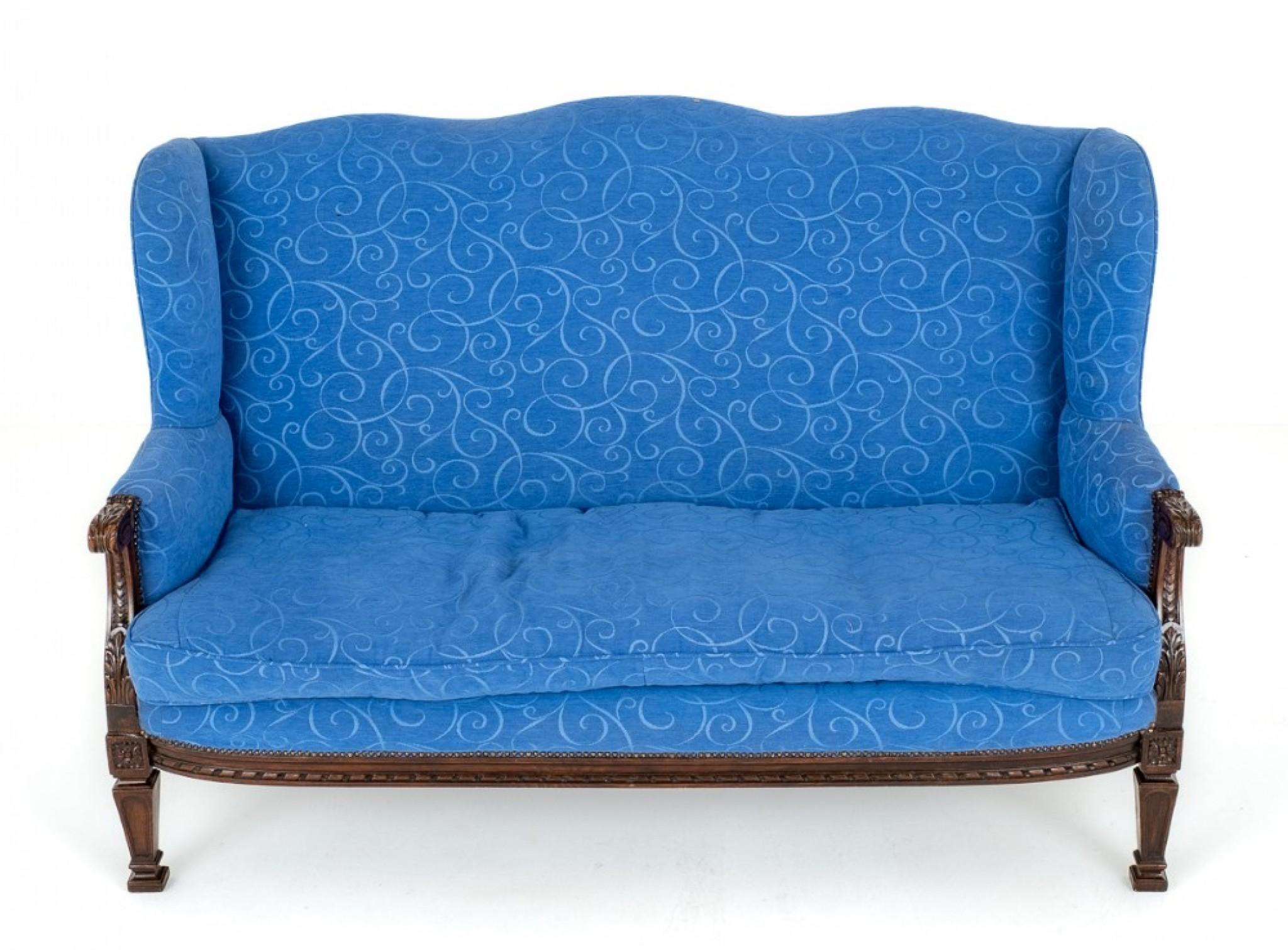 Antikes französisches Sofa-Couch-Sessel aus Mahagoni im Zustand „Gut“ im Angebot in Potters Bar, GB