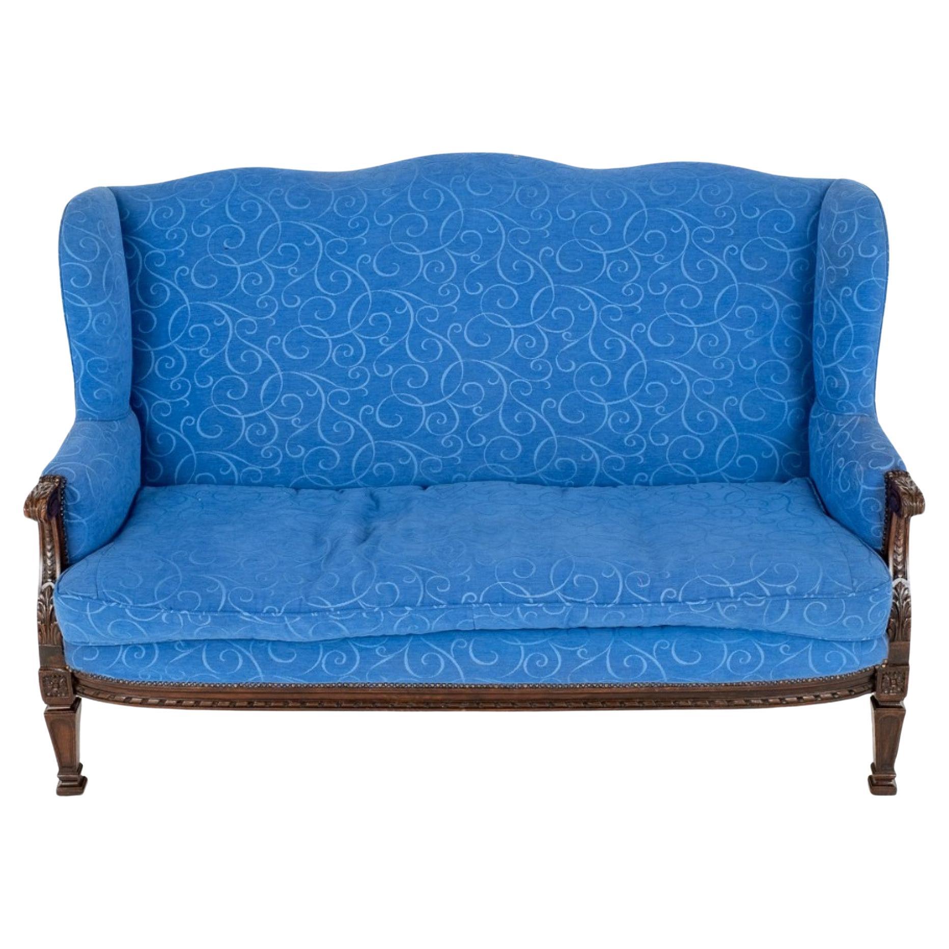 Antikes französisches Sofa-Couch-Sessel aus Mahagoni